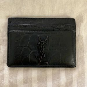 Saint Laurent matte black card holder